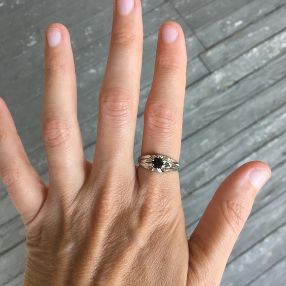 Silver Ring with Black Stone - Picture 7 of 12